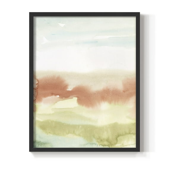 Blushing Sunrise I Framed Print in Black Solid Wood Framed Print No Nail Hanging