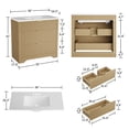 thumbnail image 2 of Modern Fluted Bathroom Vanity with Basin – Freestanding Bath Cabinet, 2 Drawers & Turn over-Down Drawer, Easy to Assemble & Clean, Single Basin Vanity Set, Walnut, 30 Inches, 2 of 9