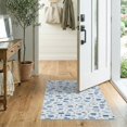 thumbnail image 2 of ODIKA 2'x3' Light Blue Harbor Stripe Geometric Circle Washable Accent Rug Modern Abstract Scattered Oval Dot Motif Minimalist Graphic Contemporary for Bedroom, Nursery, RV, Pet Friendly, Bedside Mat, 2 of 7