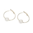 thumbnail image 2 of Women Big Pearl Earrings Chic Ear Decor Wild Temperament Style Elegant Jewelry Birthday Holiday Occasion Hypoallergenic Design, 2 of 5