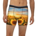 thumbnail image 2 of Picia Beautiful Golden Sunflower Field Pattern Men's Athletic Long Leg Briefs , Performance Stretch Underwear，Moisture-Wicking, 2 of 7