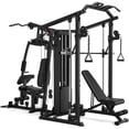 thumbnail image 3 of Dual-Station Smith Machine Home Gym, 140LB Weight Stack with LAT Pull-Down & Leg Press, All-in-One Workout Station for Couples & Family Strength Training, 3 of 9