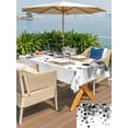 thumbnail image 4 of Outdoor Tablecloth with Umbrella Hole and Zipper, Black Gradient Rectangle Table Cloth 60x120 Inch Waterproof Tablecloth, Abstract Polka Dots Vintage Modern Art Picnic Table Cover for Patio Camping, 4 of 7