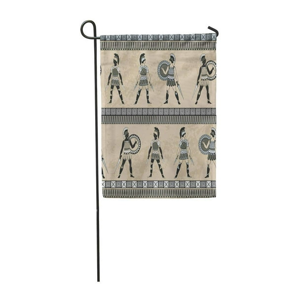 NUDECOR Antique with Ancient Greek Fighting People and Traditional Ethnic Vintage Armor Garden Flag Decorative Flag House Banner 28x40 inch