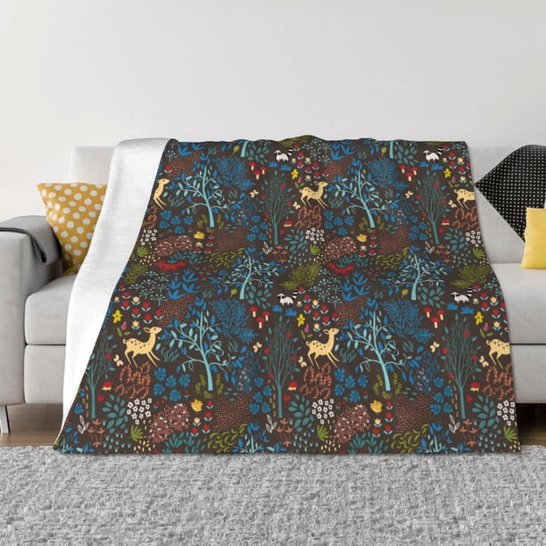 Fotbe Deers In The Forest 1 Manta de Franela con Estampado, Manta Ultrasuave para Cama, Sofá, Auto, Hipoalergénica y Antibolitas-40"x30"