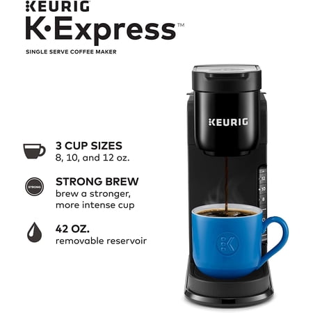 Keurig K-Express Coffee Maker, Single Serve K-Cup Pod Coffee Brewer, Black