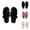 Black, variant on Slippers for Women 2025 Fall Winter Plush Cozy Open Toe Slip On Slides Indoor House Slippers