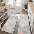 thumbnail image 2 of White Gray Red Marble Pattern Kitchen Rugs Sets Of 3,Kitchen Runner Rugs Non Skid Washable,Decorative Kitchen Floor Mats for Kitchen,Sink,Laundry,17"x30"+ 17"x47" + 17"x59", 2 of 6