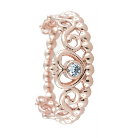 My Princess Tiara Ring Rose & Clear CZ - 180880CZ-48