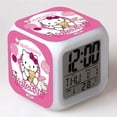 thumbnail image 5 of Sanrio My Melody Kuromi Alarm Clock Kawaii Hello Kitty Cartoon Desktop Colorful Night Light Clock Student Bedroom Decoration, 5 of 10