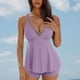 thumbnail image 1 of Traje de baño de verano para mujer, de color liso, con cojín en el pecho y sin soporte de acero, sin espalda, con tirantes, de nailon., 1 of 7