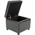 thumbnail image 3 of SAFAVIEH Jonathan Modern Glam Single Upholstered Flip Top Ottoman, Brown, 3 of 4