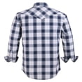 thumbnail image 2 of Coevals Club Men's Western Shirt Cowboy Plaid Country Pearl Snap Button Long Sleeve Two Pockets Work Shirts 35 White Gray Red Line Large, 2 of 8
