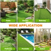 TrumanPick Artificial Grass Interlocking Flooring Decor Indoor Outdoor Fake Grass for Patio Backyard Balcony, 12 x 12