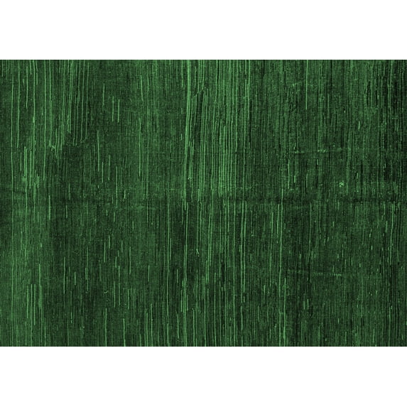 Ahgly Company Indoor Rectangle Abstract Emerald Green Modern Area Rugs, 5' x 8'