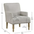 thumbnail image 2 of Comfort Pointe Anna Polyester Fabric Arm Chair with Turned Leg in Beige, 2 of 14