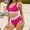 01 Hot Pink, variant on Hicidod Women High Waisted Bikini Sets Tummy Control Swimsuits 2 Piece Color Block Front Cross Sexy Bathing Suit for Women