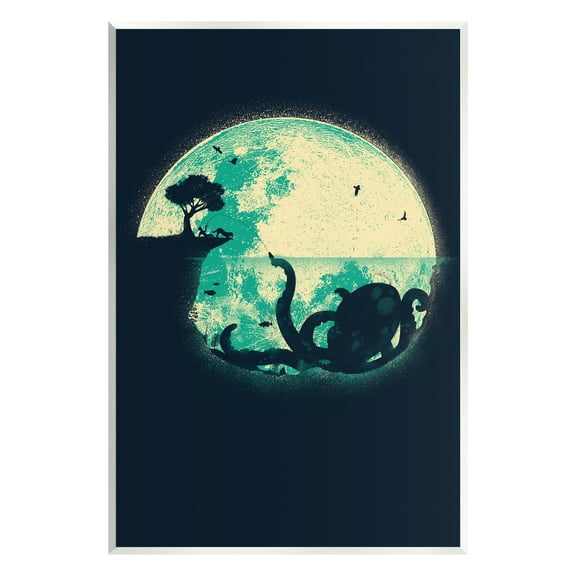 Stupell Industries Fishing Giant Octopus Animals & Insects Painting Unframed Art Print Wall Art, 10 x 15