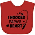 thumbnail image 3 of Inktastic I Hooked Papa's Heart with Fishing Rod Boys or Girls Baby Bib, 3 of 4