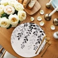 thumbnail image 2 of Grey Ombre Botanical Round 13 Inch Placemats Set of 6, Watercolor Gray Pastoral Leaf Rustic HeatResistant Non Slip Place Mats for Dining Table, Wipeable Braided Kitchen Table Mats for Housewarming, 2 of 9