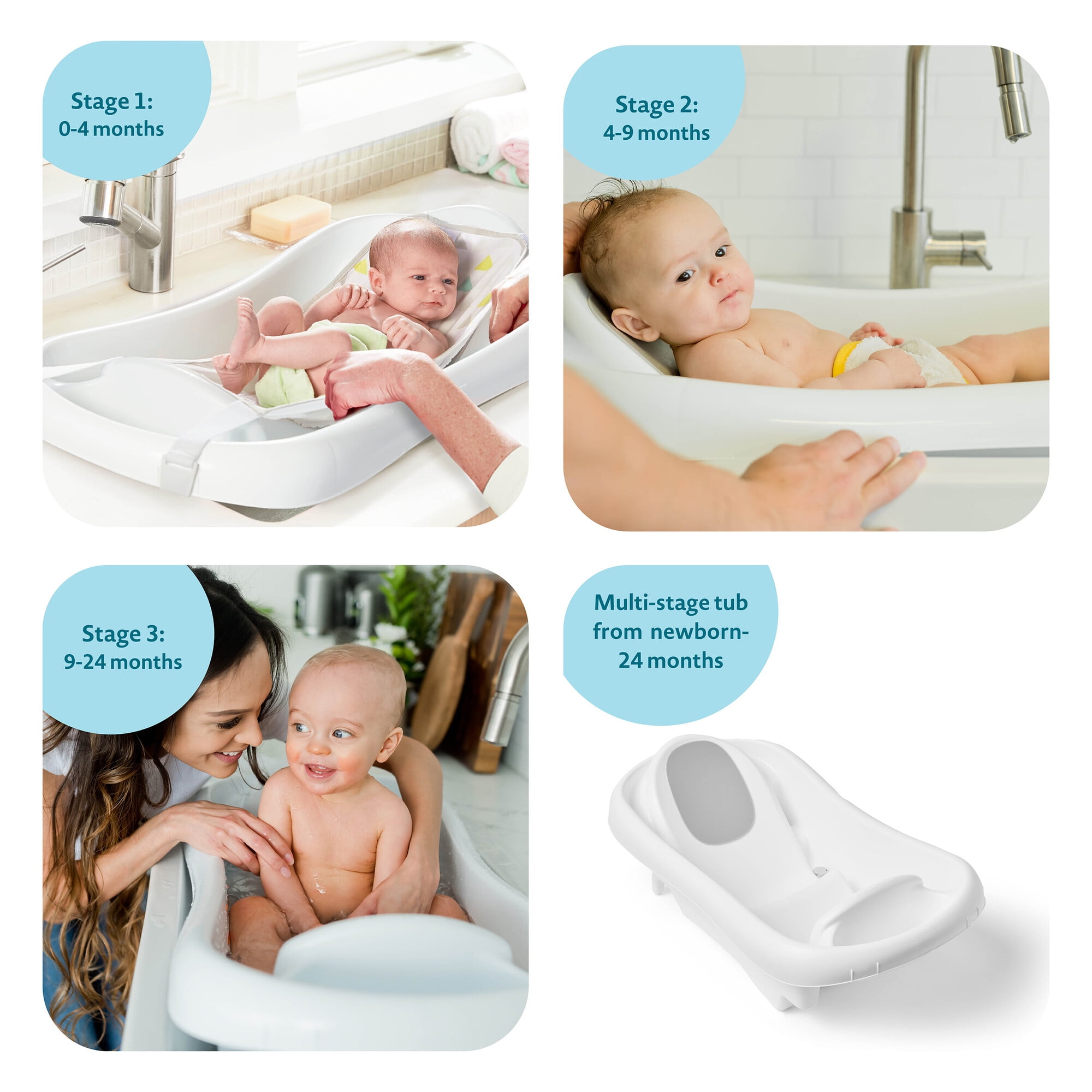 The First Years Sure Comfort Newborn to Toddler Tub, White