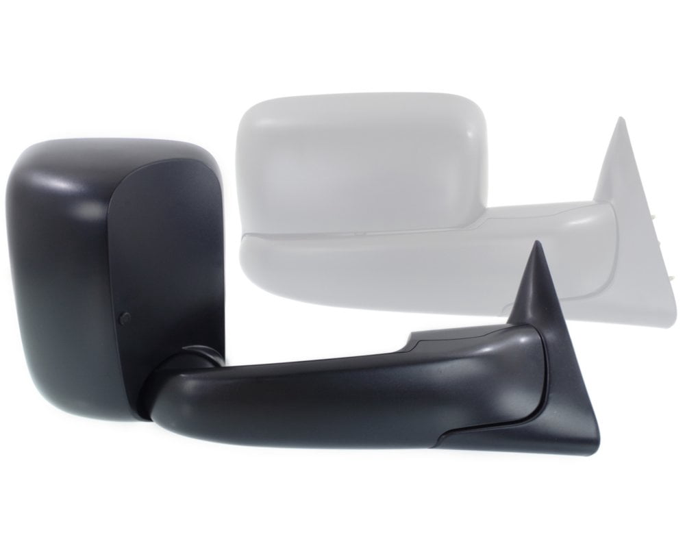 Towing Mirror Compatible With 1994-2002 Dodge Ram 3500 2500 Right Passenger Side w/ Blind Spot Corner Glass Textured Black Kool-Vue