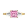 thumbnail image 2 of 1.05ct Round Cut White Sapphire 14k Yellow Gold Engraving Statement Bridal Wedding Designer Ring Size 7.5, 2 of 7
