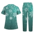 thumbnail image 3 of Christmas Scrubs for Women Set V Neck Top and Pant Cute Xmas Print Christmas Medical Uniform Jogger Suit Pocketed Nurse Workwear, 3 of 3