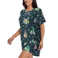 thumbnail image 2 of Kdxio Cactus 2 Print Pajamas Sets for Women Short-Sleeved Pjs with Lounge Shorts Two Piece Sleepwear S-4XL, 2 of 8