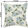 thumbnail image 6 of Spring Pillow Covers 16x16 Inch 2 Pcs Navy Blue Sage Green Hydrangea Flower Decor Throw Pillows Vintage Floral Seasonal Summer Outdoor Decoration Pillowcase Linen Cushion Cover for Couch Sofa, 6 of 6