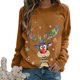 thumbnail image 1 of Suéter de manga larga con estampado de animales para mujer, Tops elegantes Vintage, camiseta de muñeco de nieve de moda callejera, cuello redondo, Otoño e Invierno, 1 of 5