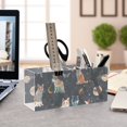 thumbnail image 4 of Cat Butterfly in Space Acrylic Pencil Pen Holder Cup 4 Compartments Desktop Organiser 7.87"x2.78"x3.54", 4 of 7