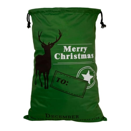 

Poseidon Christmas Drawstring Bag Reindeer Santa Sack Large Cotton Xmas Candy Pouch for Christmas Gifts Party Favors
