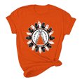 thumbnail image 4 of Dadaria Hauts pour Femmes Chemise Orange Manches Courtes T-Shirt Col Rond Été Imprimés de Main Chandail Blouses TG, 4 of 6