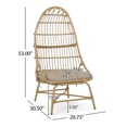 thumbnail image 3 of Shelton Wicker Outdoor Basket Chair with Cushion, Beige and Light Brown, 3 of 9