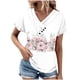 thumbnail image 2 of Fiudx Liquidación de Ahorros de Verano Top Informal de Primavera y Verano de Manga Corta con Cuello En V para Mujer, 2 of 5