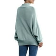 thumbnail image 4 of Mialoley Women Sweater, Solid Color Turtleneck Balloon Sleeves Knitwear, 4 of 7