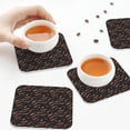 thumbnail image 4 of Leather Coasters with Heat-resistant for Drinks, Camouflage Orange Black Cup Coasters Cup Pad Mat for Tabletop Protection, Coffee Table, Office Desk and Housewarming Gift, 4 of 5