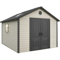 Lifetime Lockable DIY Polyethylene Outdoor Storage Shed, 11' x 13.5', Tan & Brown (6415)