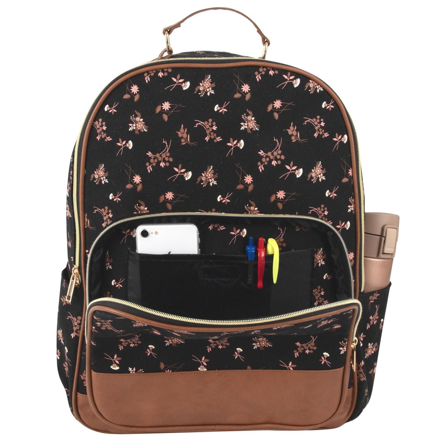 Sac à dos de Madison & Dakota multi-poches 2 pièces avec pochette pour ordinateur portable et porte-clés amovible