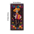 thumbnail image 3 of TanSiDing 4pcs Halloween Day of the Dead Door Cover - Durable Polyester Fabric Decoration for Festive Party & Home Decor 35*71In, 3 of 6