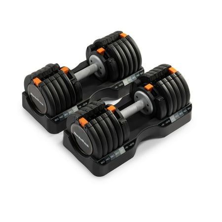 NordicTrack 55 lb Select-a-Weight Dumbbell Pair Black