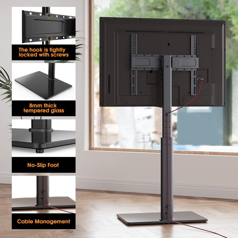 Floor TV Stand for 32-65 inch TVs up to 88lbs with Tilt