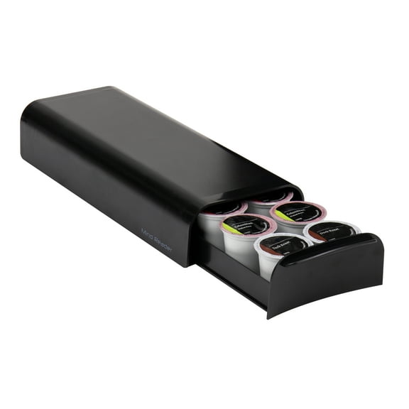 Mind Reader Plastic Single Serve Coffee Pod Organizer, 12-14 Coffee Pod Capacity, Black