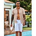 thumbnail image 5 of COOFANDY Men's Knit Polo Shirt Short Sleeve Casual Button Down Shirt Summer Beach Vacation Shirts, 5 of 7