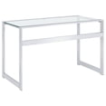 thumbnail image 6 of Hartford 47-inch Glass Top Writing Desk Chrome, 6 of 10