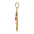 thumbnail image 4 of 14K Gold Enameled Hummingbird And Flower In Circle Pendant, 4 of 4