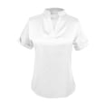 thumbnail image 4 of Summer Womens Casual Blouse Solid Color Loose Fit Shirt Top Versatile Basic Elegant Style Short Sleeve V Neck White S, 4 of 5