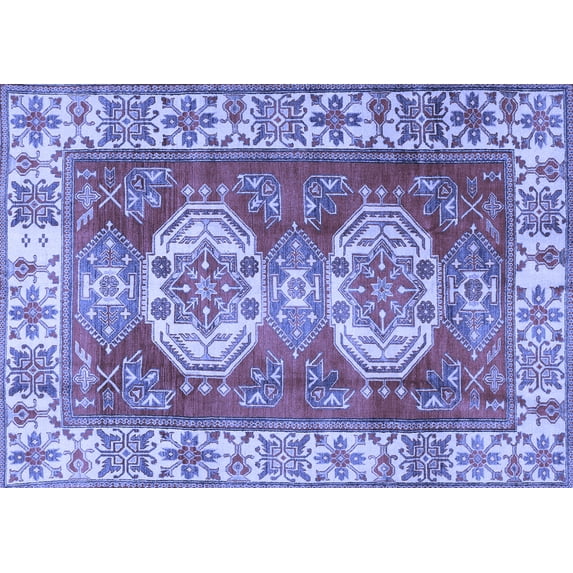 Ahgly Company Indoor Rectangle Persian Blue Traditional Area Rugs, 6' x 9'