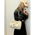 thumbnail image 2 of Sweet Ballet Style Shoulder Bag Handbag Pleated Bow Lazy Style Women Satchel Multiple pockets Large Capacity., 2 of 7